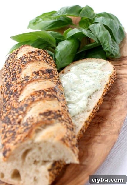 Garlic Basil Mayonnaise on bread