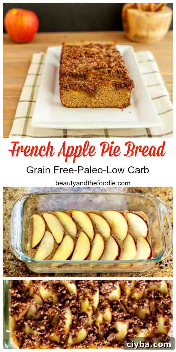 French Apple Pie Bread, paleo & low carb