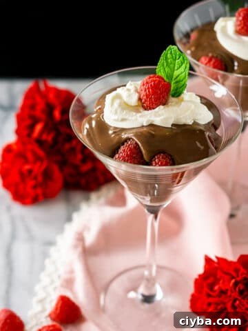 Coffee chocolate pudding in a glass
