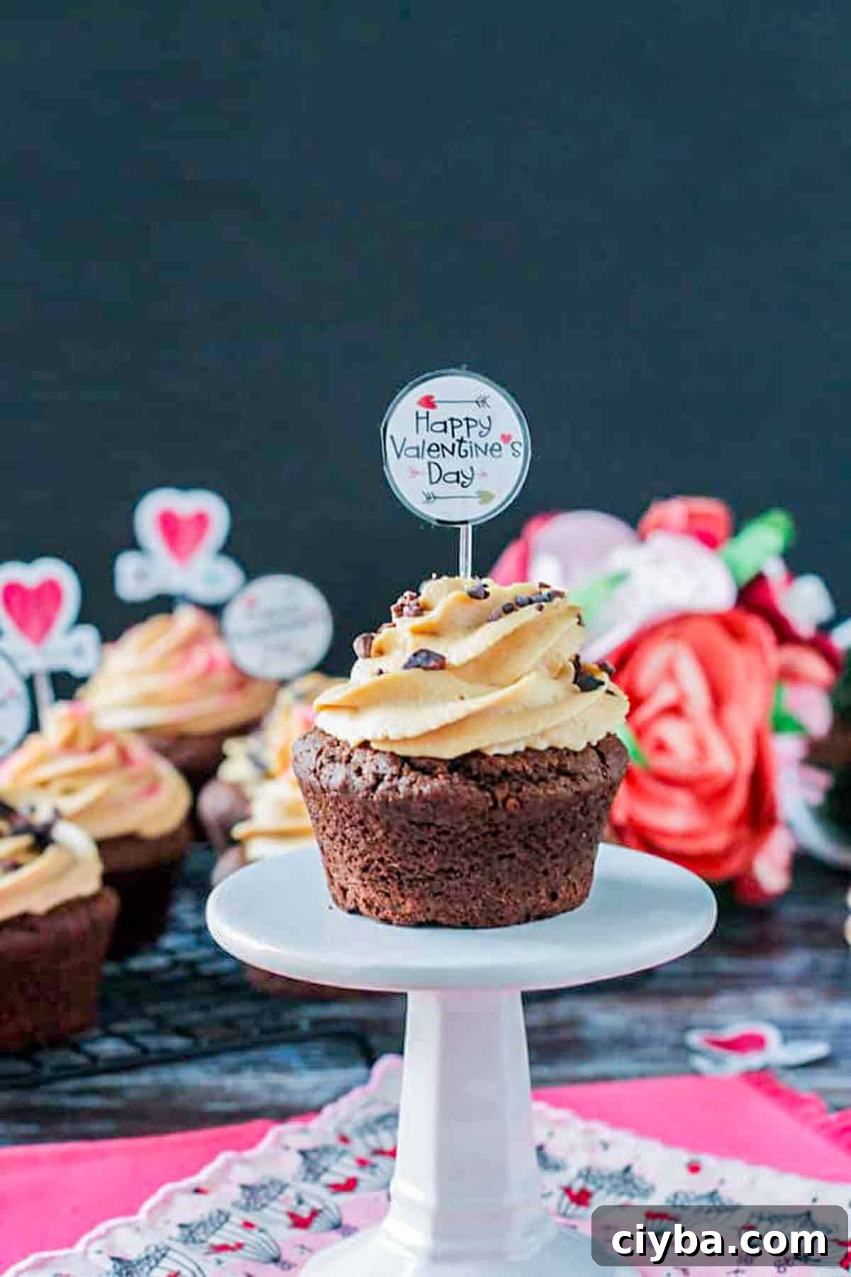 Happy Valentine's Day topper in one cupcake.