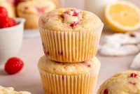 Lemon Raspberry Muffins with Zesty Lemon Glaze