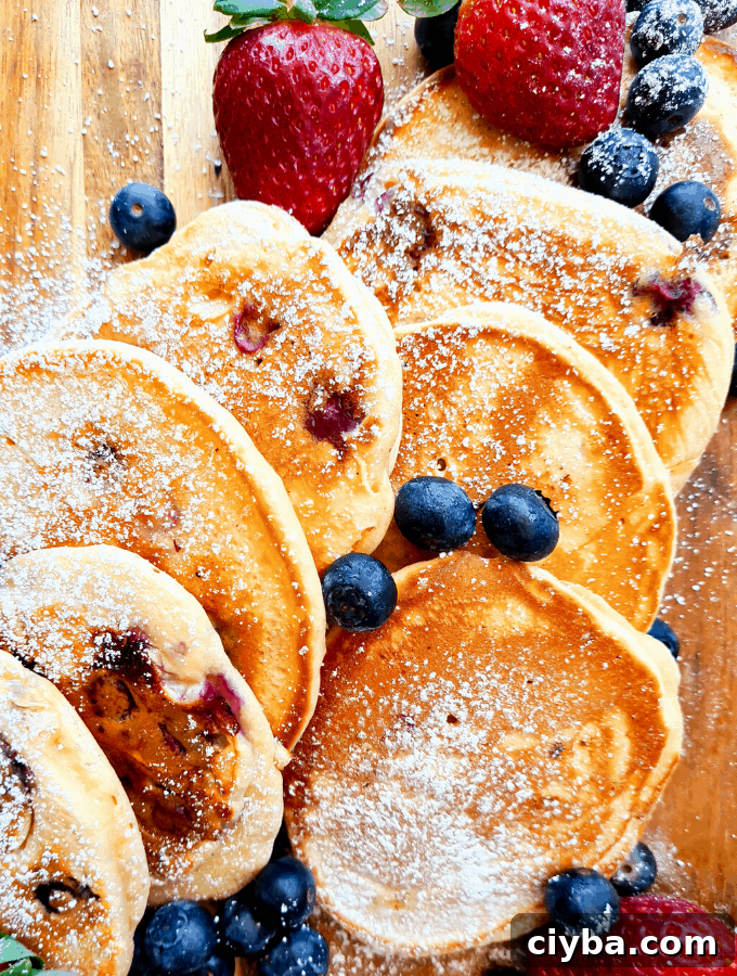 Close up of lots of decorated pancakes 