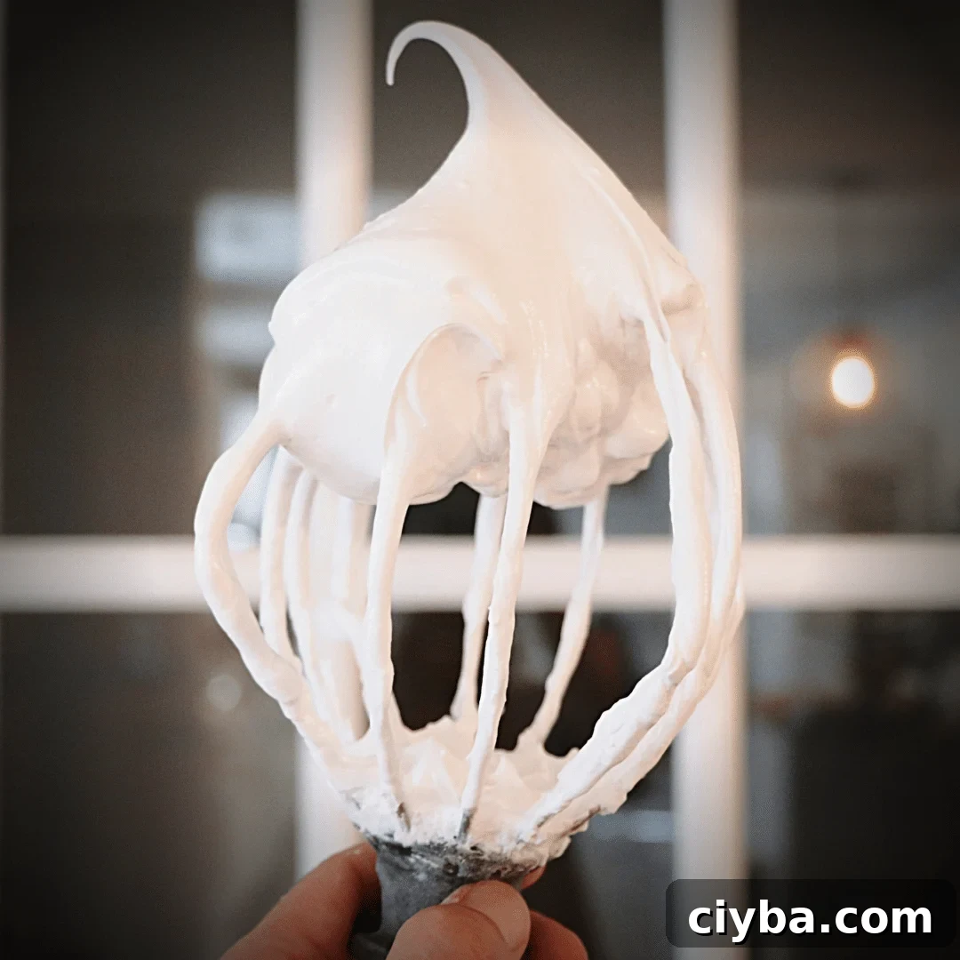 italian meringue with a whisk