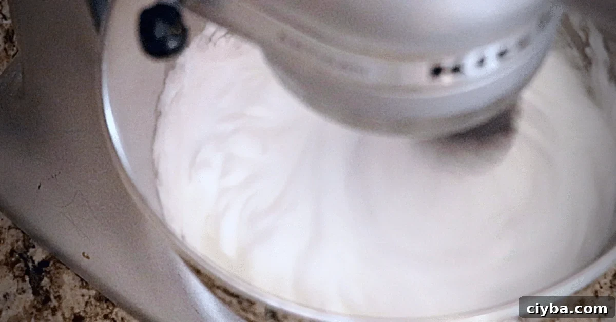 whipped meringue in a bowl
