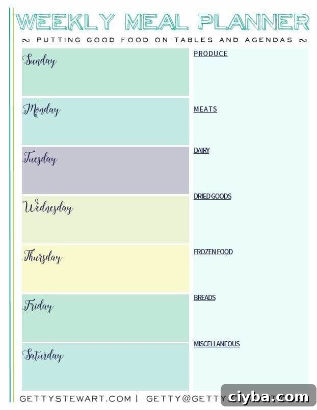 weekly meal planner