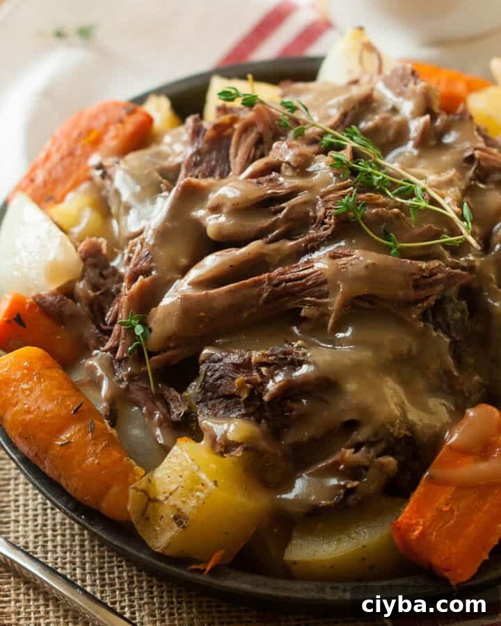 crock pot roast with potatoes and carrots