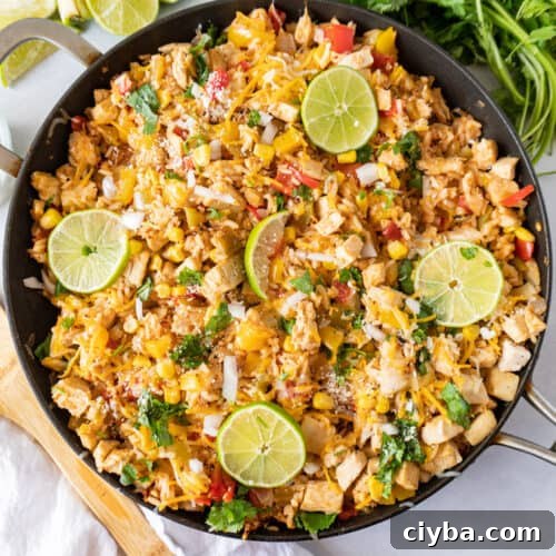 southwest chicken recipe in pan featured image