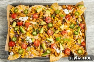 Chicken Nachos Recipe with Fresh Salsa and Avocado 11 This is a platter of the healthy nachos ready to serve.