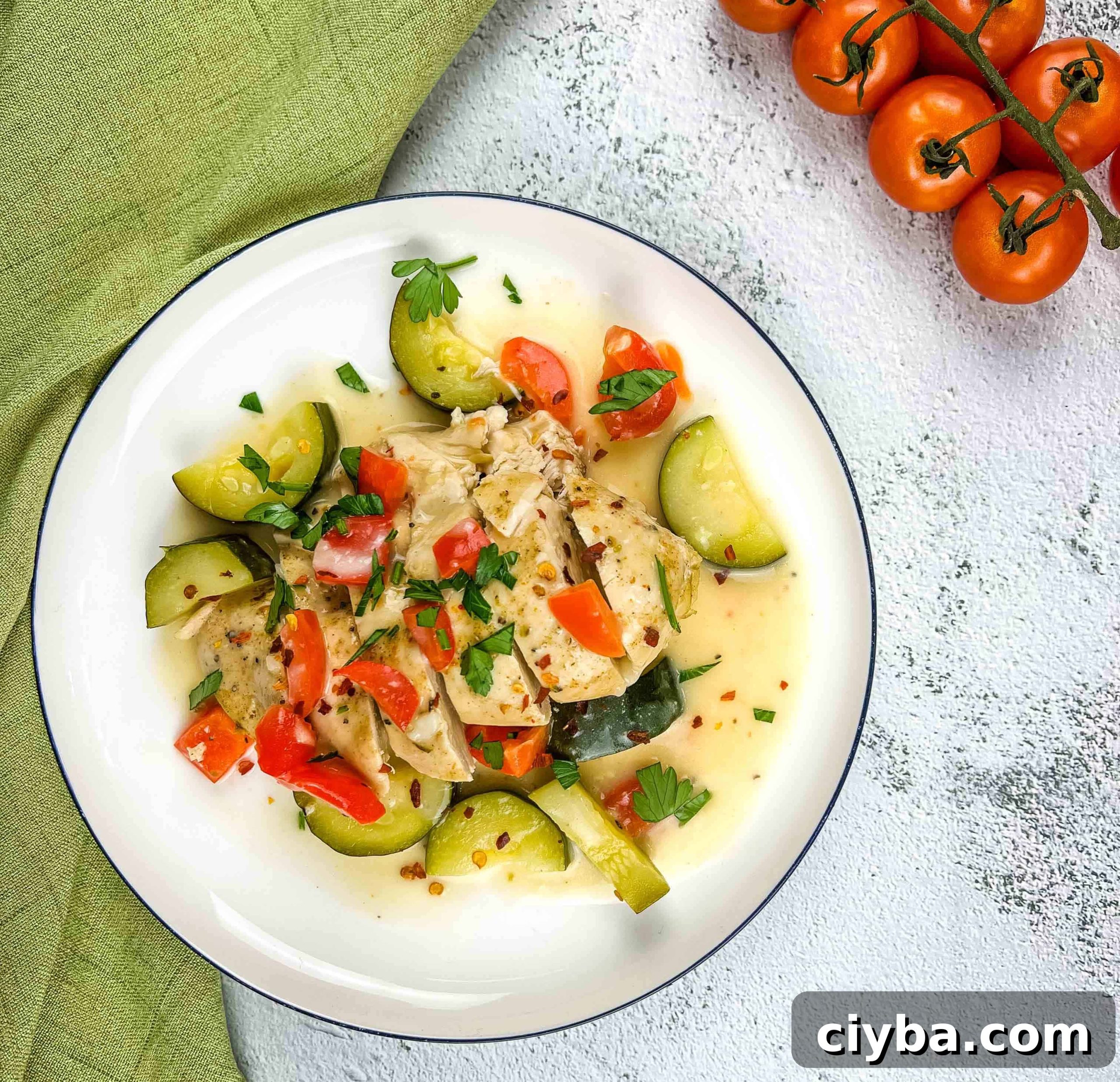 Creamy Italian Chicken on a plate.