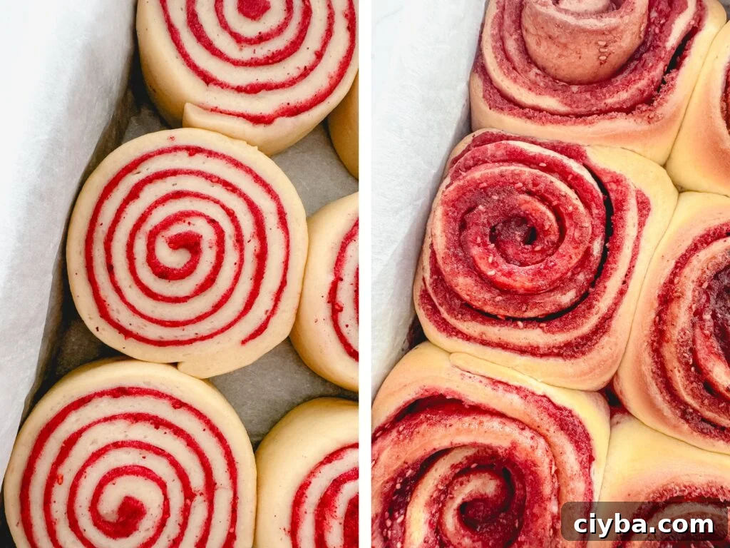 Baked raspberry rolls