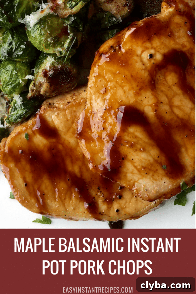 Maple Balsamic Pork Chops in the Instant Pot: Tender, Glazed Dinner 5 Finished pork chops on plate