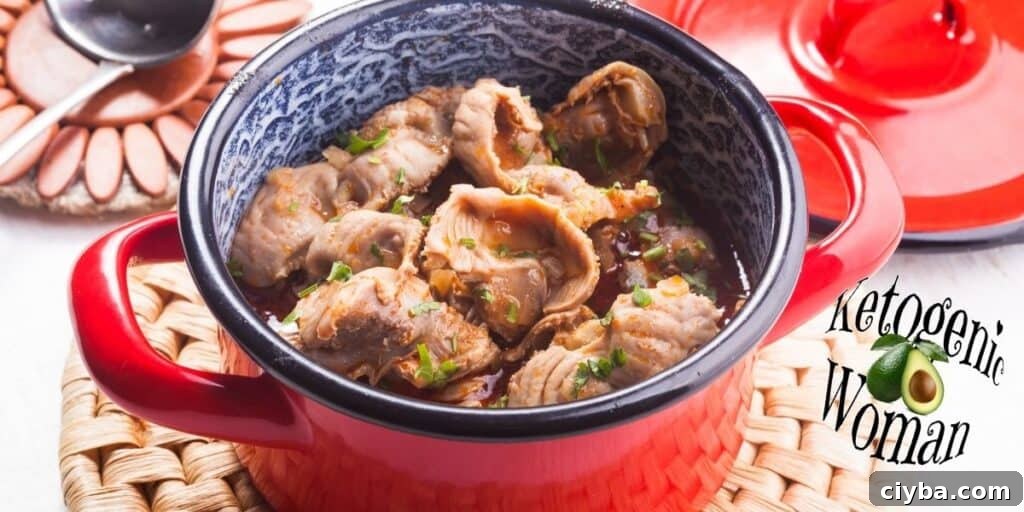 cooked gizzards in a red pot