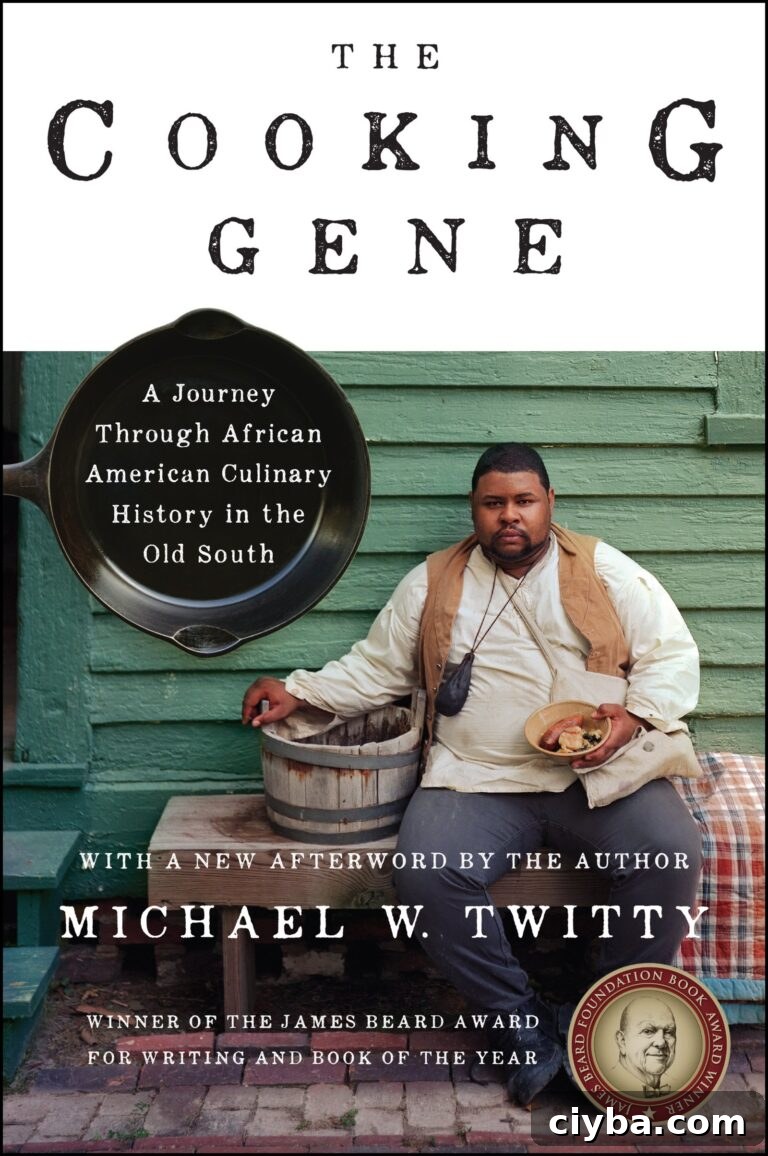 A cookbook titled Michael W. Twitty - The Cooking Gene: A Journey Through African American Culinary History in the Old South. 