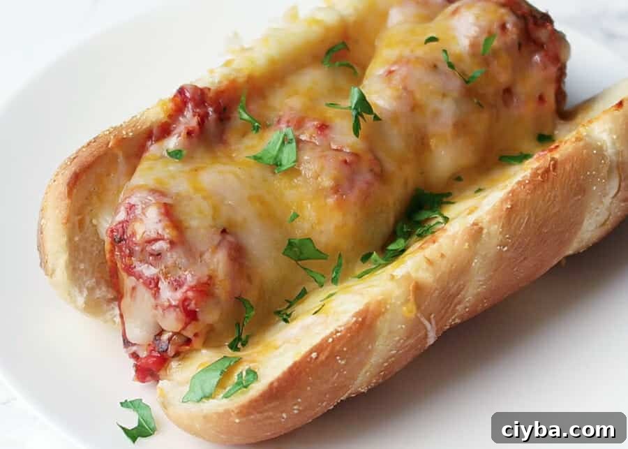Quick Vegan Marinara Sauce Recipe – Ready in Minutes 9 closeup of a meatball sub