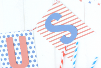 Printable 3D 4th of July Banner Template for Independence Day