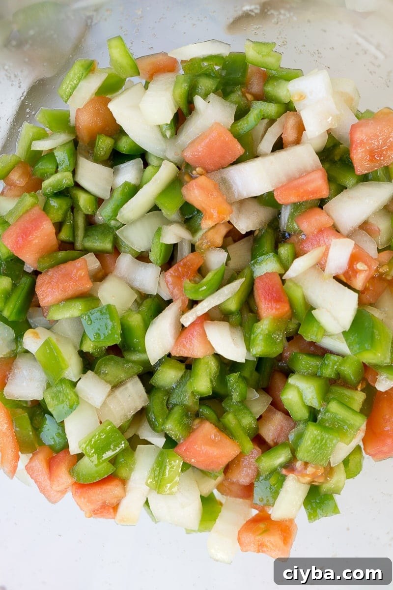 Capsicum and Tomato Chutney Ingredients in a Bowl