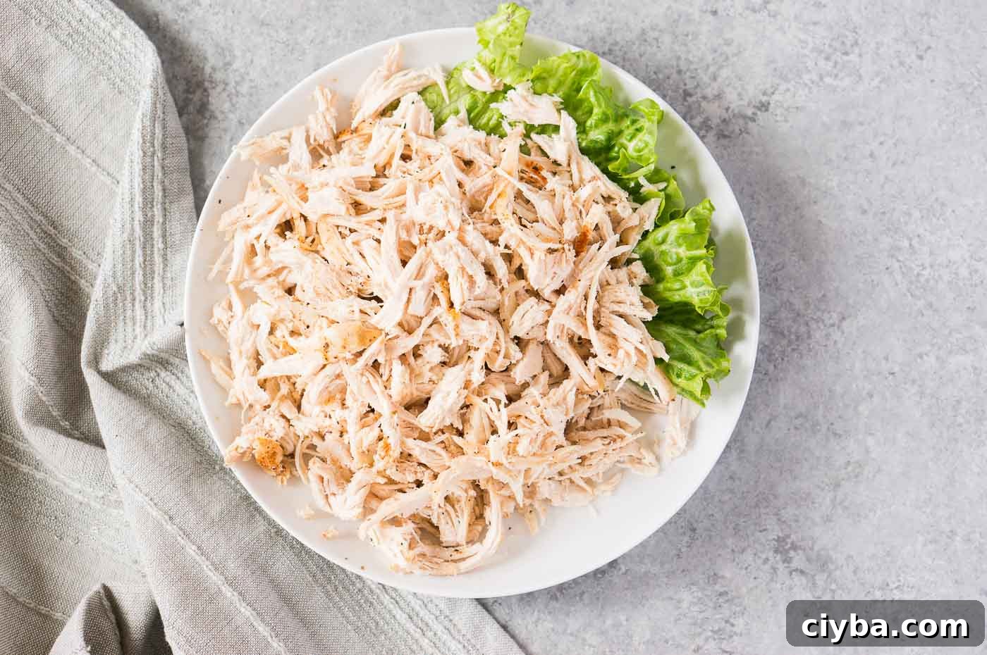 Juicy Instant Pot Shredded Chicken for Tacos and More 3 shredded chicken in a plate