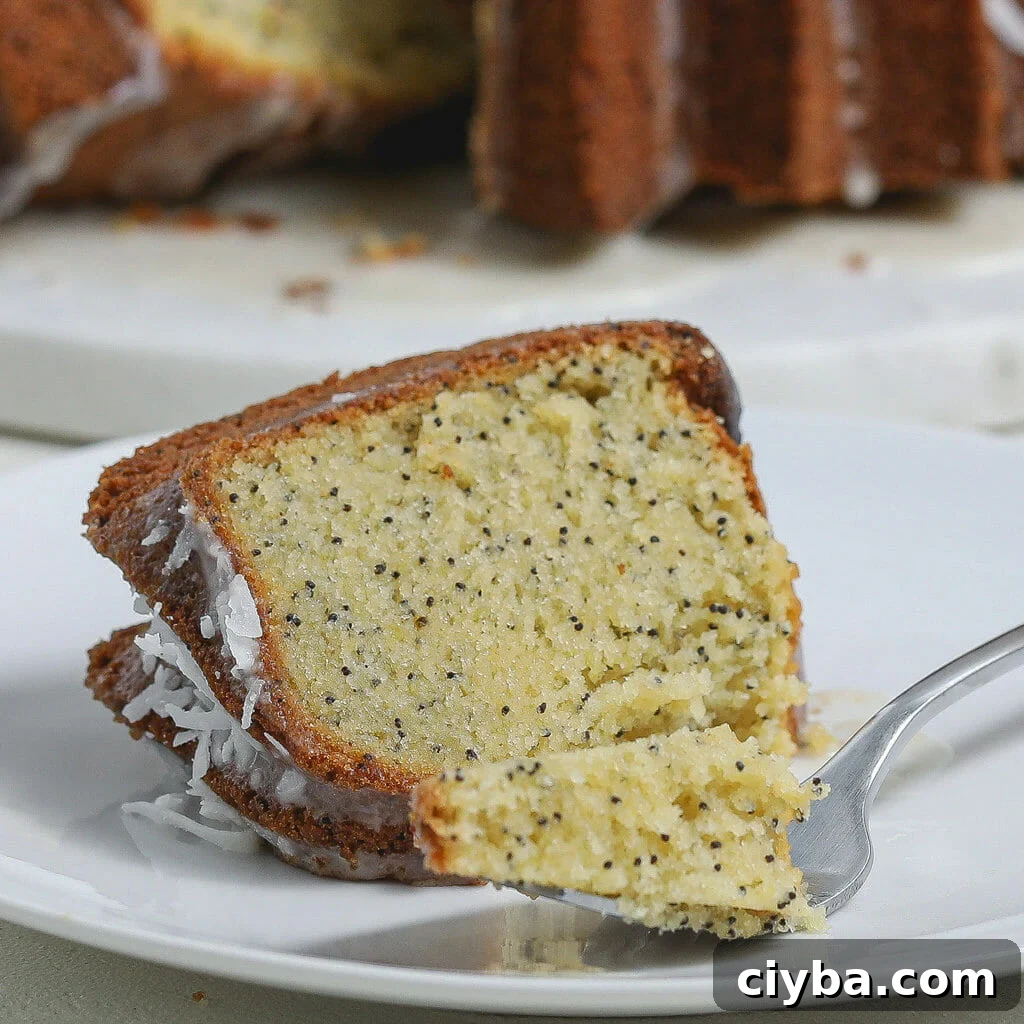 Gluten and Dairy Free Poppy Seed Mango Bundt Cake