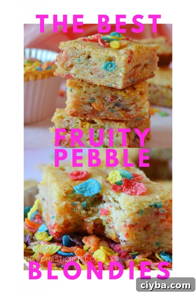 Fruity Pebbles Blondies Recipe: Chewy, Colorful Treats 9 Best Fruity Pebbles Blondies photo collage