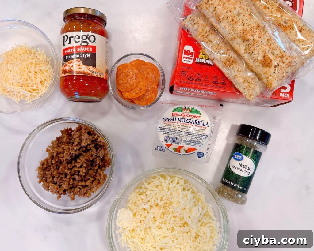 Deep-Dish Hot Pocket Pizza: Crispy Stuffed Pizza Pockets 4 Ingredients for Deep dish Hot Pocket Pizza.