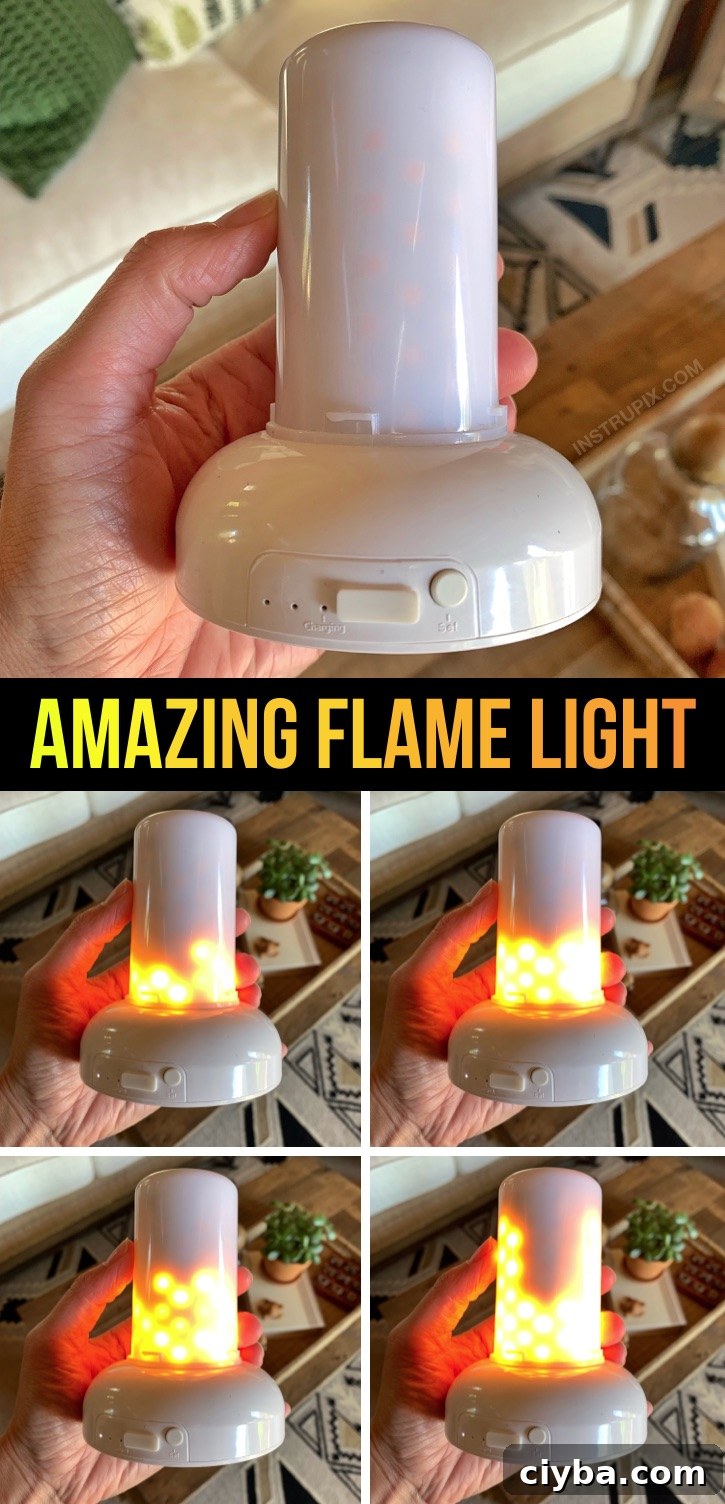 LED Flame Light -- looks just like a flame from a fire or candle! My favorite gift idea for the holidays. 