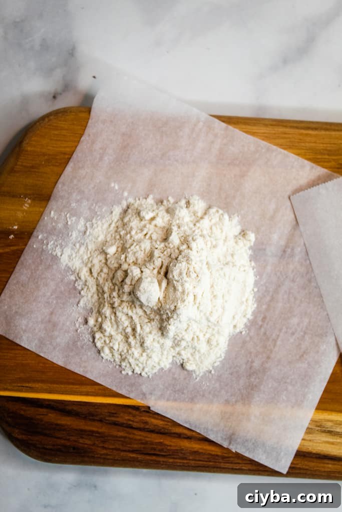 guar gum on a cutting board