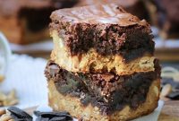 Chewy Peanut Butter Blondie Brownies
