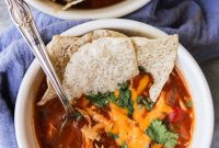 Hearty King Ranch Chicken Soup with Tortillas and Cheese