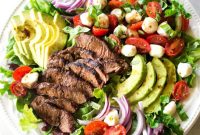 Grilled Steak Caprese Salad with Balsamic Glaze