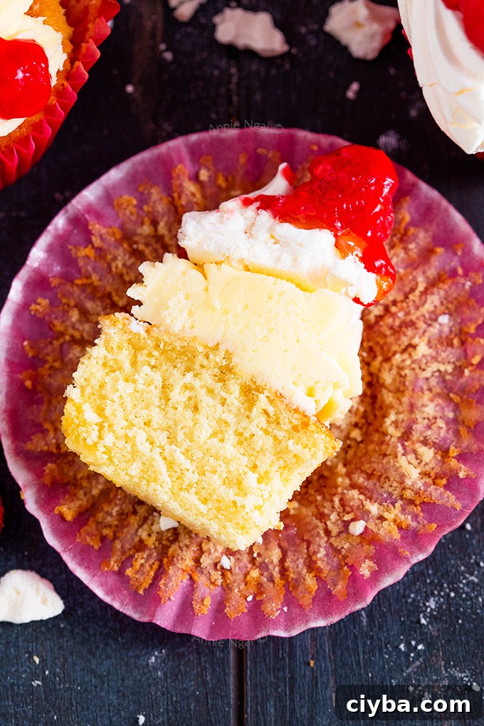 Lemon and Raspberry Pavlova Cupcakes