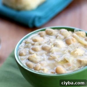 Easy white chicken chili in a bowl