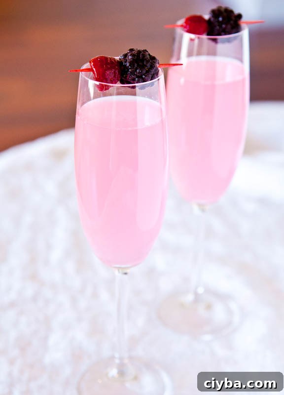 coconutwaterpunch-13 Coconut Water Champagne Fruit Punch with raspberries and blackberries