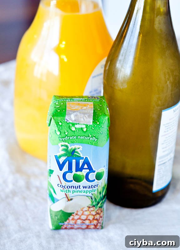 coconutwaterpunch-12 Vita Coco Coconut Water in Pineapple with orange juice