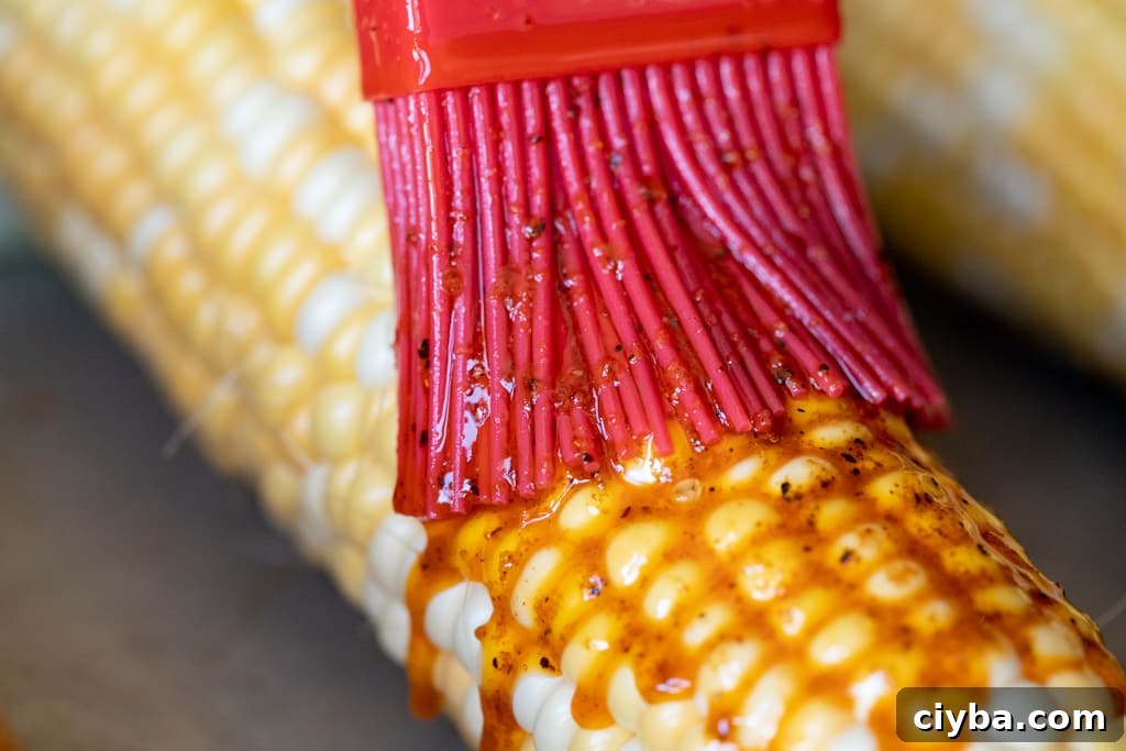 BBQ rub-seasoned butter being based on an ear of corn.
