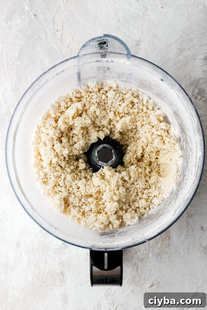 blended until pea size chunks