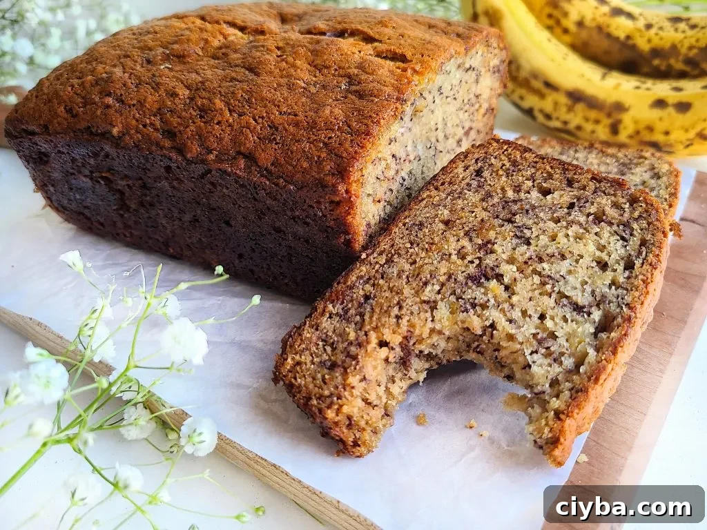 Classic Moist Banana Bread Recipe 6 classic moist banana bread, bite shot