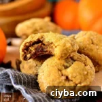 Soft batch pumpkin ginger cookie with bite taken.