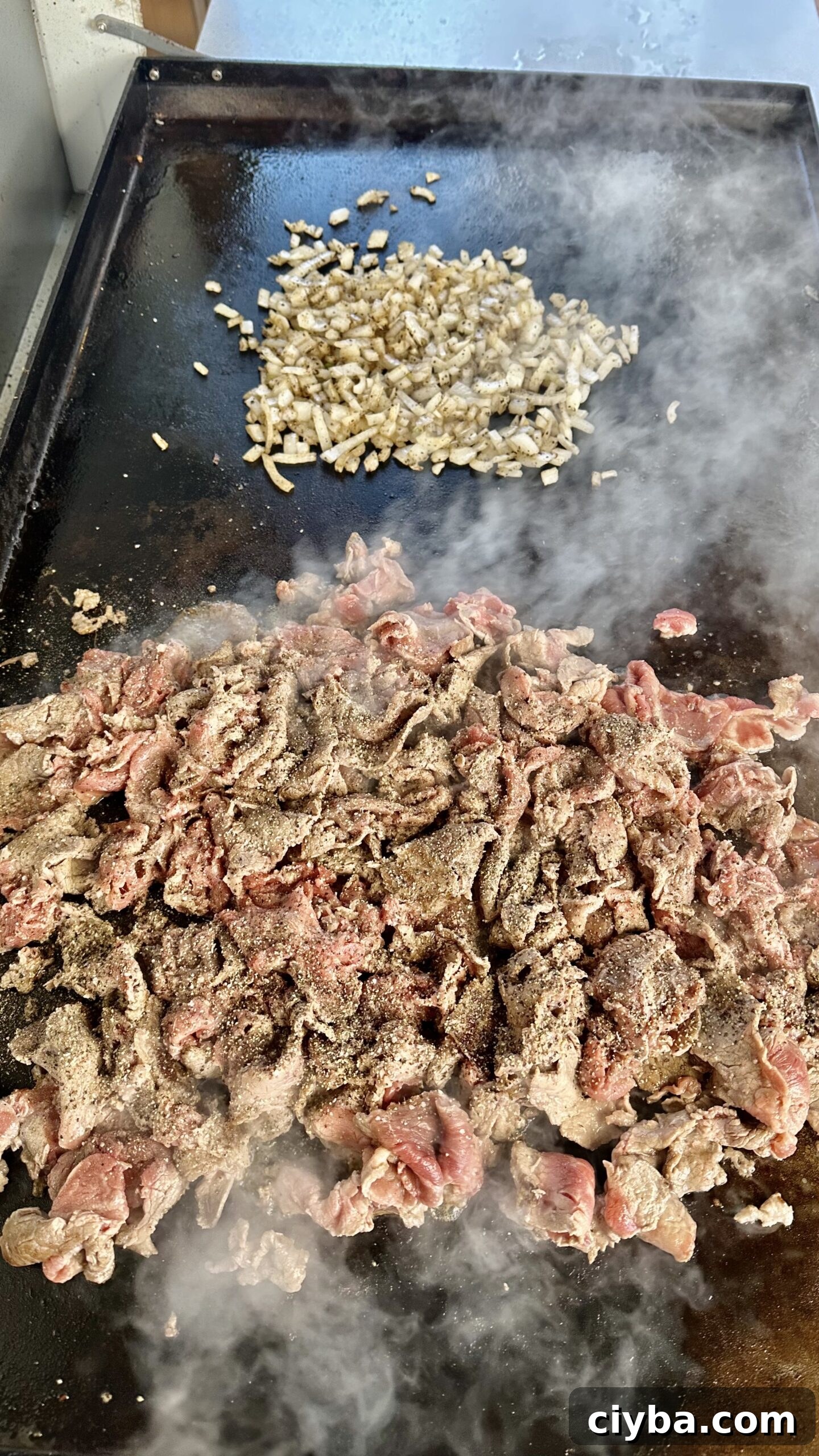 Ribeye Steak and Onions for Philly Cheesesteak