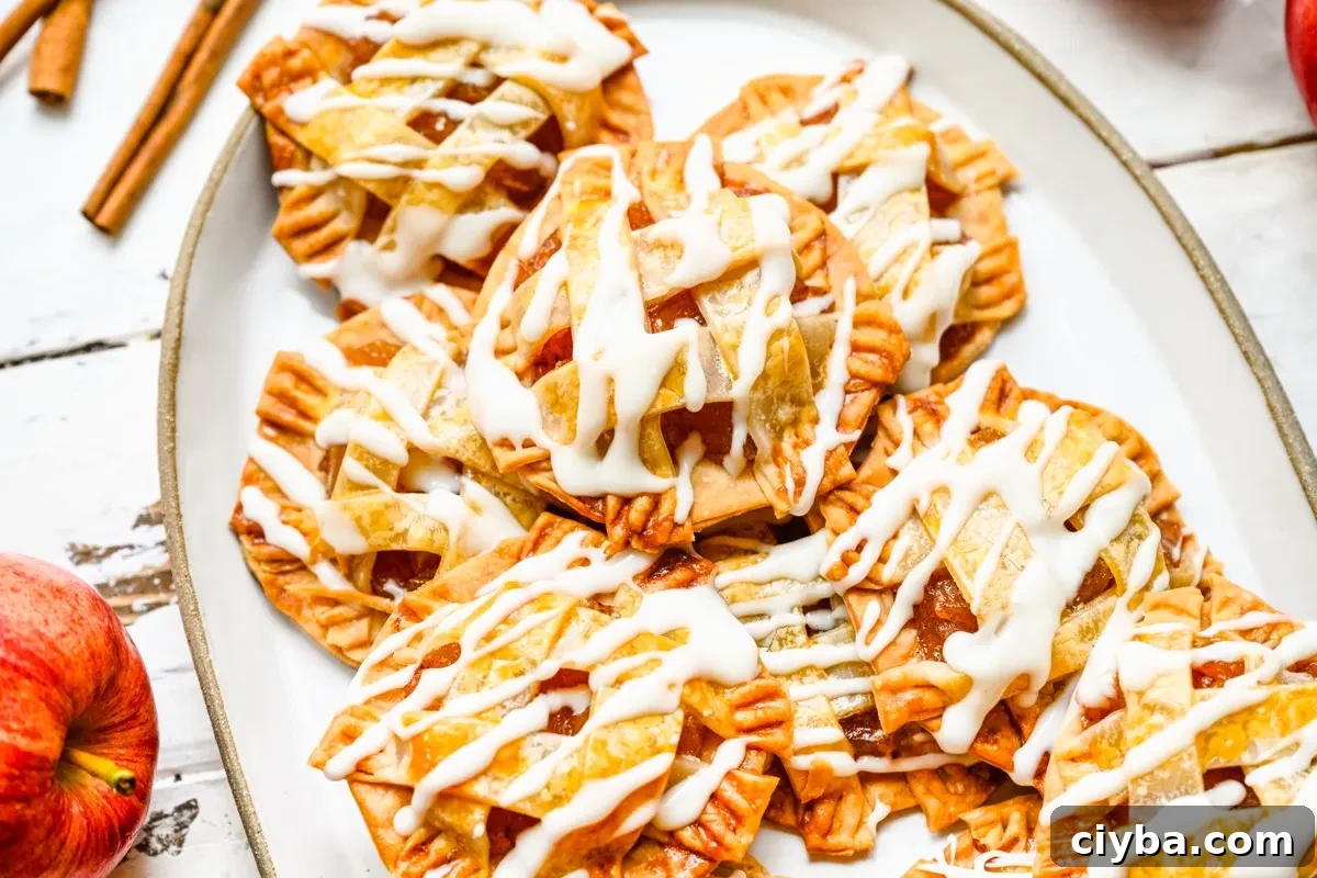 apple pie cookies on a tray.