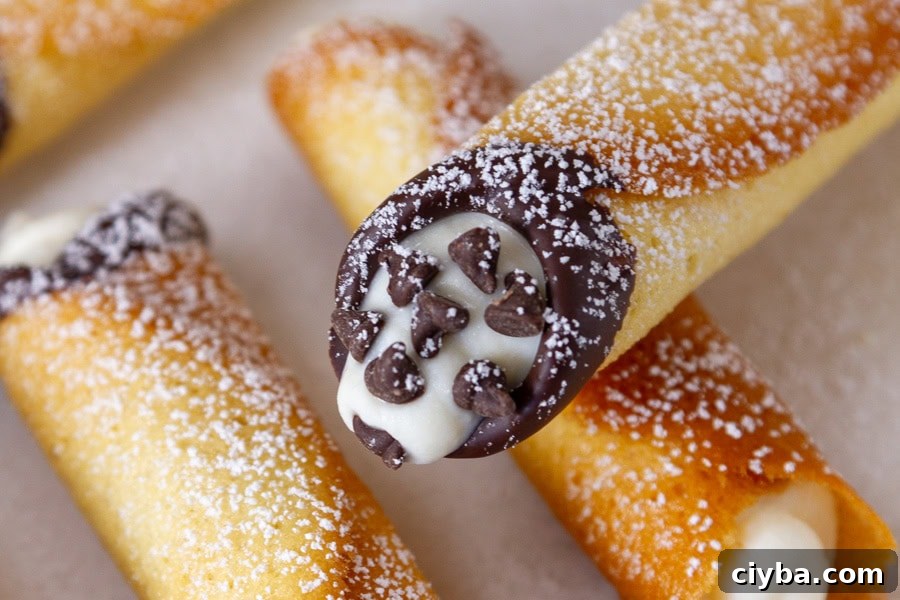 cannoli cookies on a white plate.