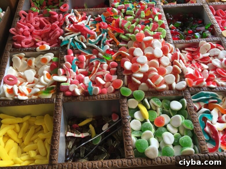 Selection of sweets in a shop
