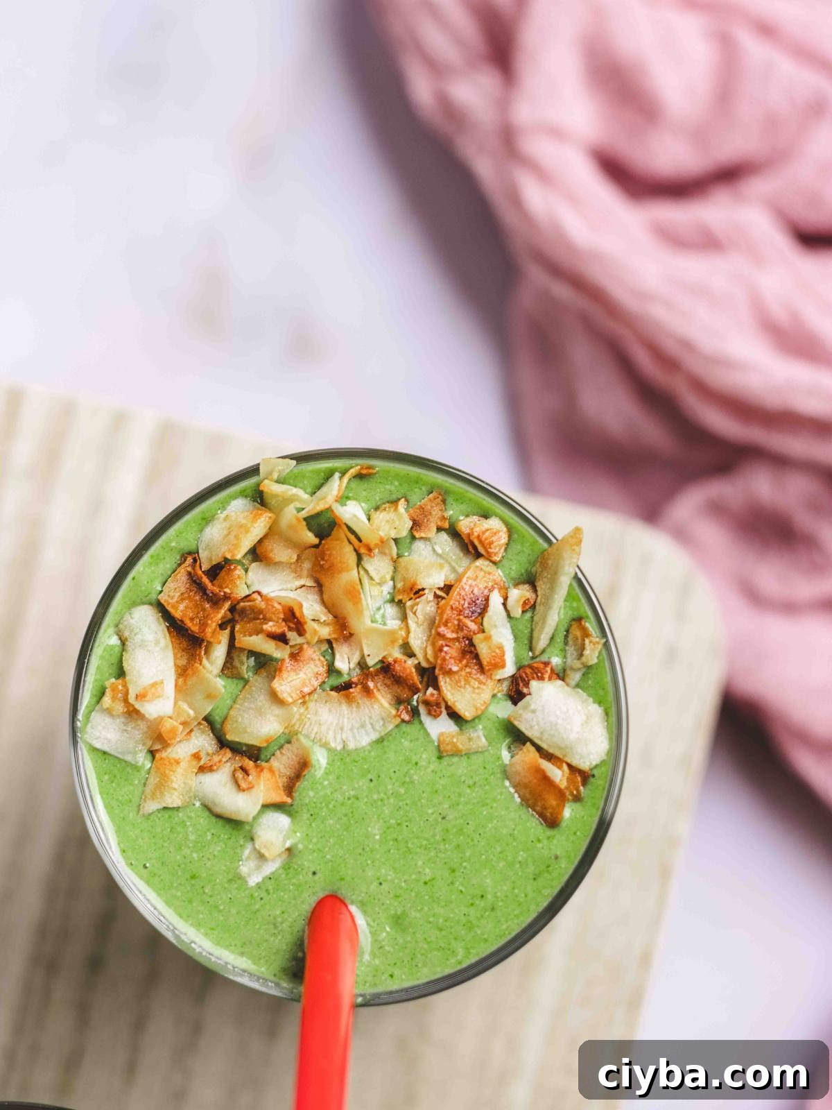 Creamy smoothie in a cup.