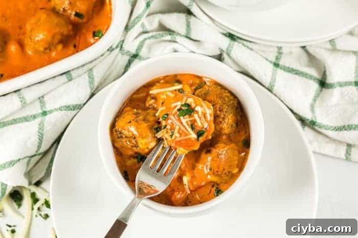 Keto Super Bowl Party Menu: Low-Carb Game Day Recipes 17 overhead view of keto italian meatball casserole in a small serving bowl