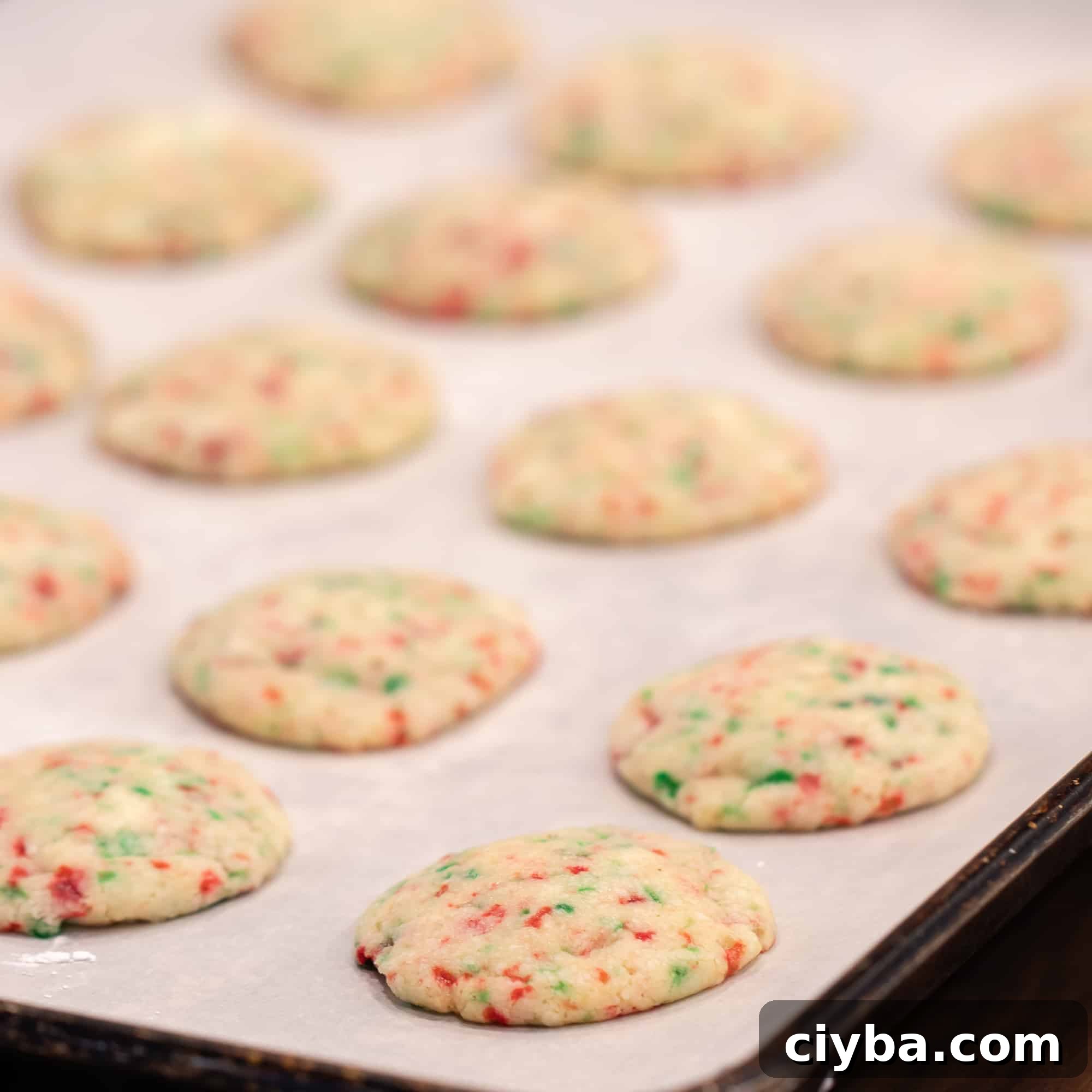 Bake the cookies in the oven for 8 minutes.