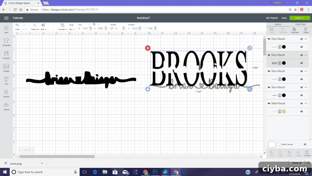 knockout with cricut