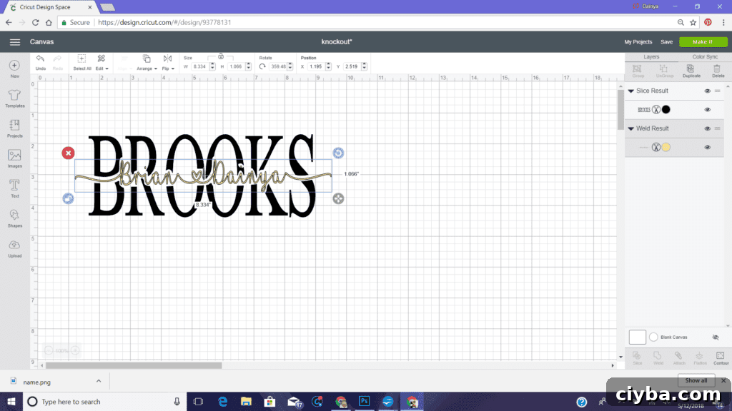knockout with cricut