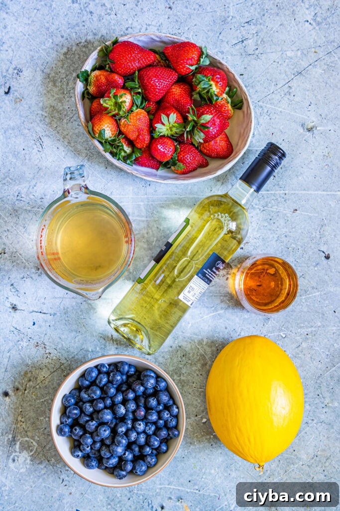 Patritotic Sangria recipe ingredients