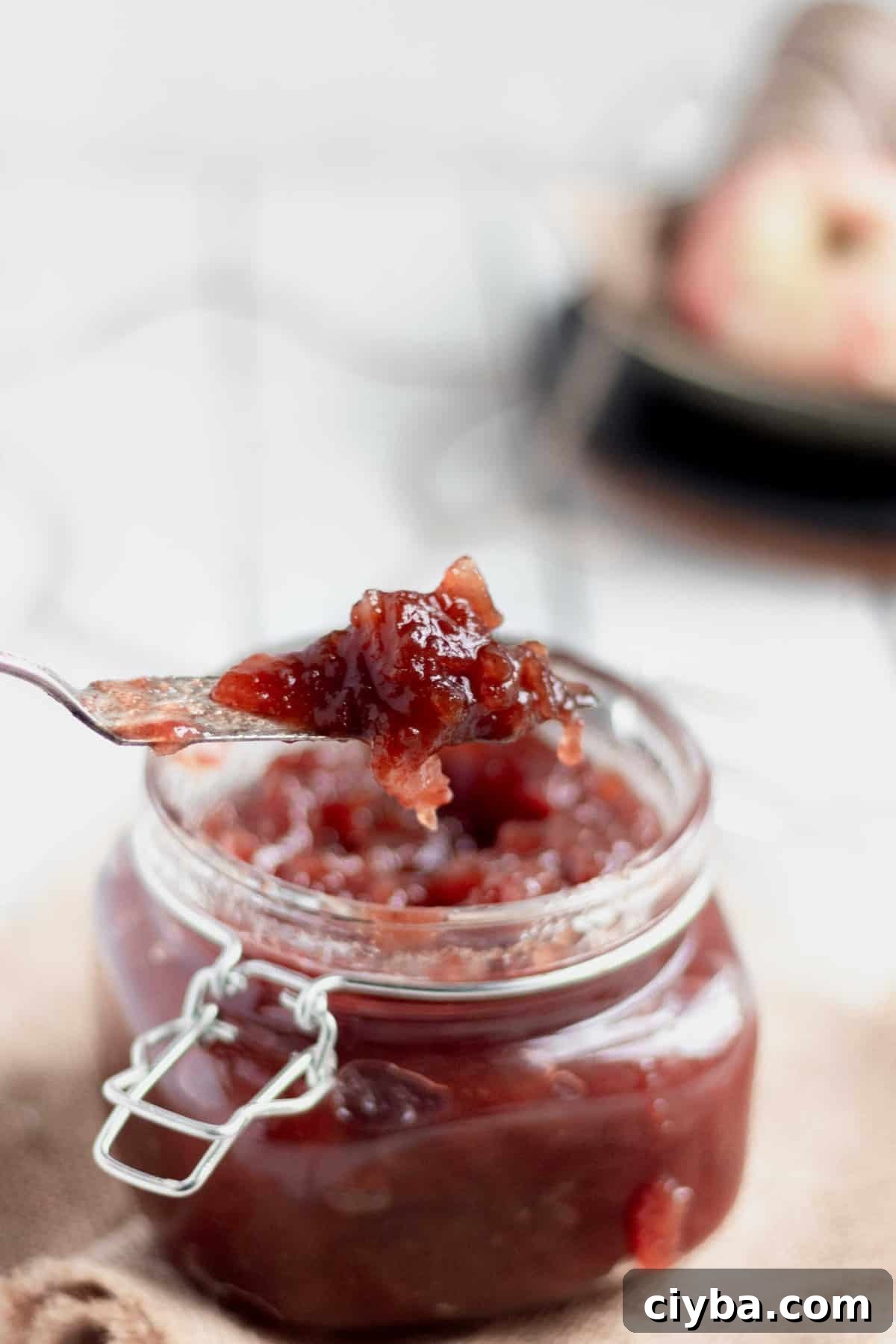 Candied Apple Jam in a jar