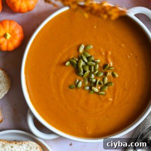 Creamy Pumpkin Soup Recipe with Autumn Spices 7 An easy and creamy pumpkin soup using canned pumpkin
