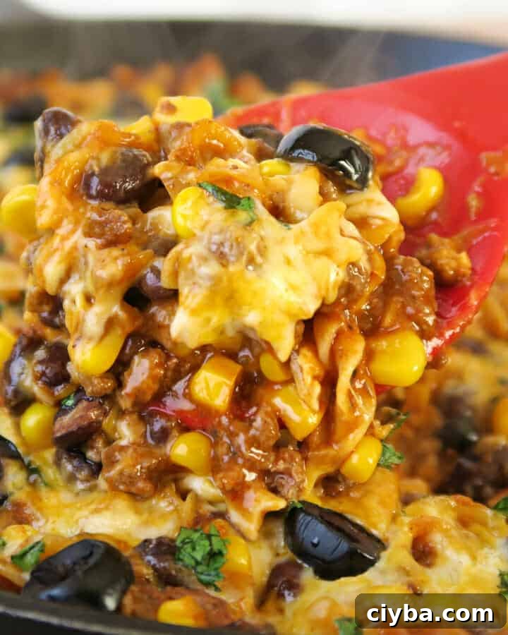 One-Pot 30-Minute Beef Enchilada Pasta 7 Cheesy Beef Enchilada Pasta {Easy, One Pot, 30-Minute Meal} made with ground beef and egg noodles